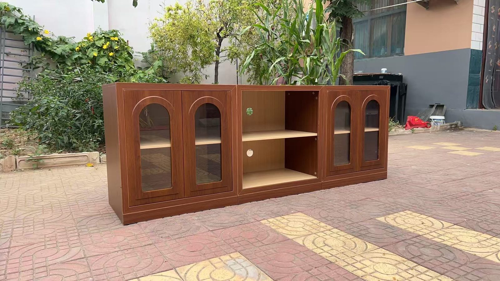 Real Muzhou 1800mm arched TV cabinet sample